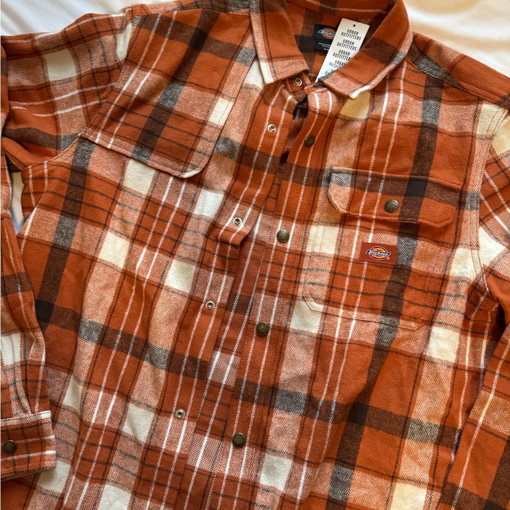 NWTDickies Rust Plaid Flannel Shacket